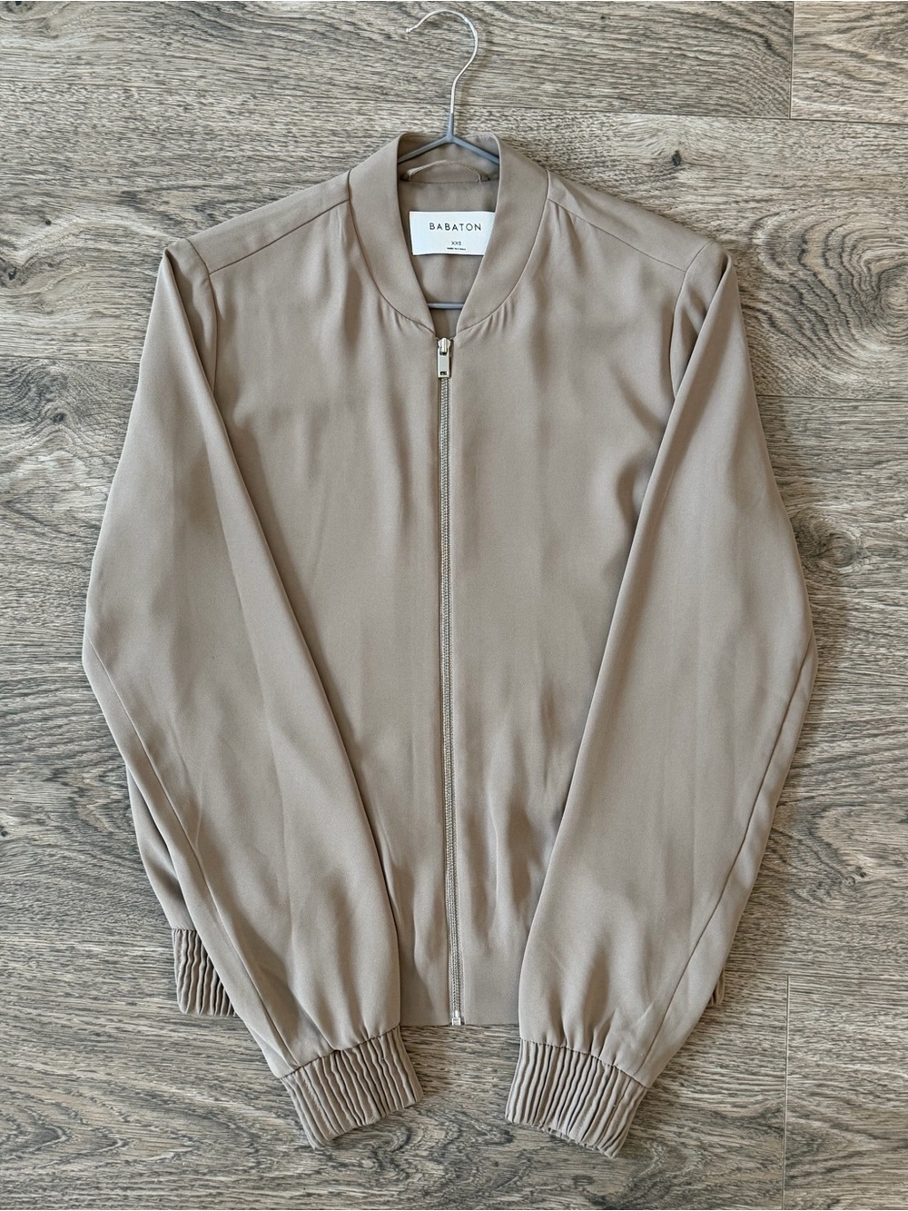 Babaton Neutral Taupe-Gray Zip Front Jacket